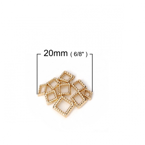 Picture of Zinc Based Alloy Connectors Irregular Gold Plated Grid Checker 20mm x 17mm, 20 PCs