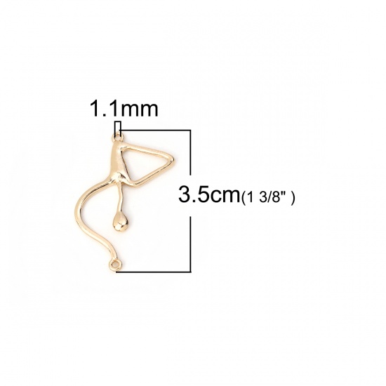 Immagine di Lega di Zinco Connettore Accessori Ballerina Oro Placcato 35mm x 26mm, 10 Pz