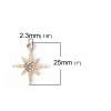 Picture of Zinc Based Alloy Galaxy Charms Star Gold Plated Clear Rhinestone 25mm(1") x 21mm( 7/8"), 10 PCs