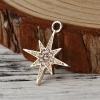 Picture of Zinc Based Alloy Galaxy Charms Star Gold Plated Clear Rhinestone 25mm(1") x 21mm( 7/8"), 10 PCs