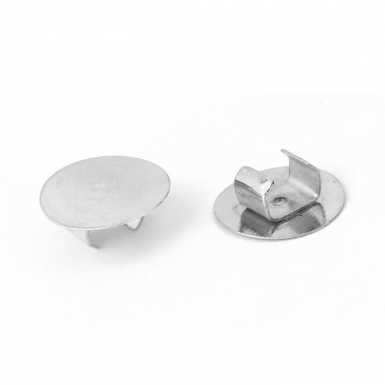 Picture of Brass Hair Accessories Findings Silver Tone Round 12mm( 4/8") Dia., 20 PCs