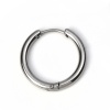 Picture of 304 Stainless Steel Hoop Earrings Circle Ring Silver Tone 21mm( 7/8") x 20mm( 6/8"), Post/ Wire Size: (18 gauge), 2 PCs