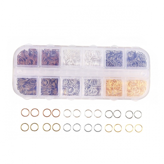 Picture of 0.7mm Iron Based Alloy Opened Jump Rings Findings Round Mixed 8mm Dia, 1 Box (Approx 432 PCs)
