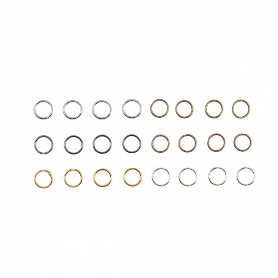 Picture of 0.7mm Iron Based Alloy Opened Jump Rings Findings Mixed Mixed 7mm Dia, 1 Box (Approx 540 PCs)