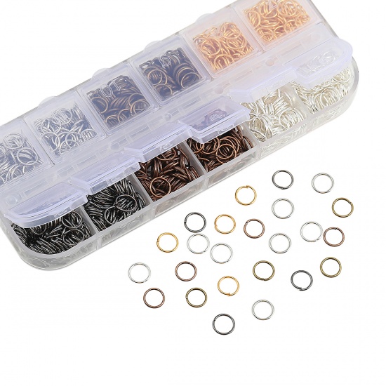 Picture of 0.7mm Iron Based Alloy Opened Jump Rings Findings Mixed Mixed 7mm Dia, 1 Box (Approx 540 PCs)