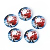 Immagine di Vetro Cupola Dome Seals Cabochon Tondo Flatback Rosso & Blu Babbo Natale Disegno 20mm Dia, 30 Pz