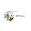 Imagen de Vidrio Dome Seals Cabochon Ronda Flatback Multicolor Papá Noel Navidad 20mm Dia, 30 Unidades