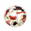 ガラス ドームシール カボション 円形 フラット 多色 クリスマス雪だるま 20mm直径、 30 個 の画像