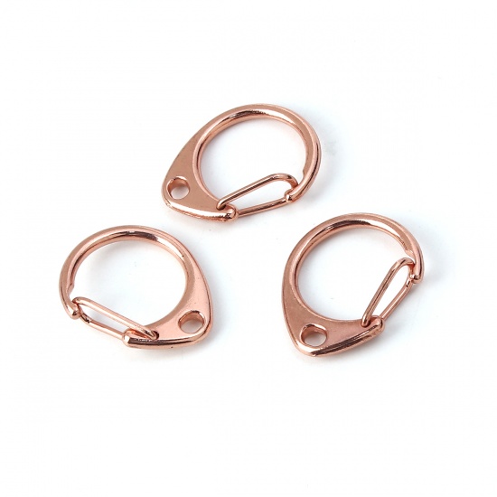 Picture of Zinc Based Alloy Keychain & Keyring Drop Rose Gold 27mm x 22mm, 5 PCs