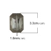 Picture of Glass Beads Rectangle Gray Transparent Faceted About 33mm x 24mm, Hole: Approx 1.8mm, 5 PCs