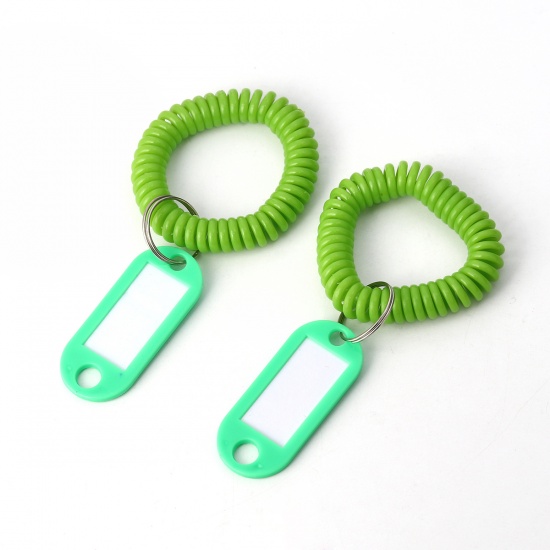 Picture of PVC Keychain & Keyring Spring Green 5.5cm Dia, 5 PCs