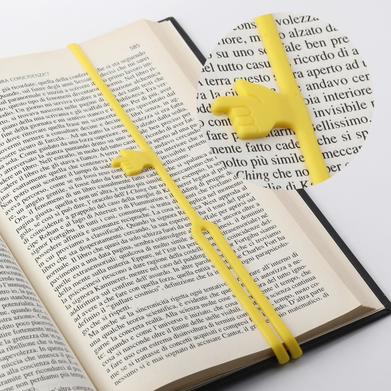 Picture of Silicone Bookmark Hand Yellow 41cm(16 1/8"), 2 PCs