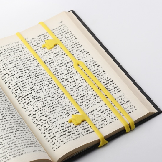 Picture of Silicone Bookmark Hand Yellow 41cm(16 1/8"), 2 PCs