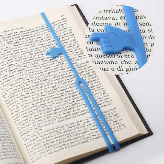 Bild von Silikon Lesezeichen Hand Blau 41cm, 2 Stück