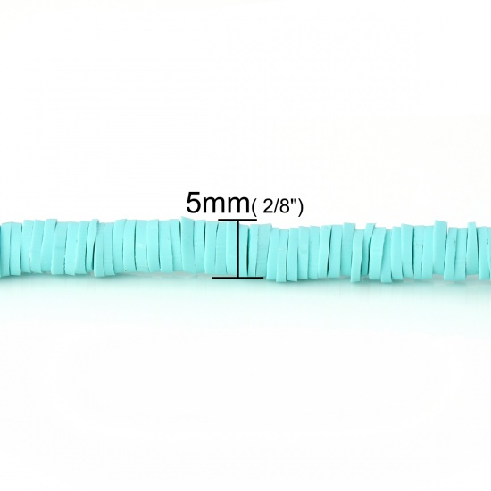 Изображение Глина Katsuki Бусины Круглые, Зеленой Мяты 5мм диаметр, 1.9мм, 39см длина, 3 ШТ ( 300 шт/ 1 нитка)