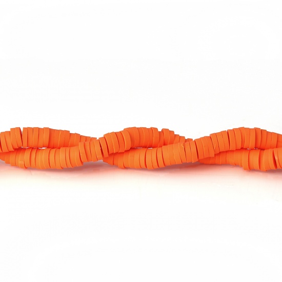 Изображение Глина Katsuki Бусины Круглые, Оранжевый  5мм диаметр, 1.9мм, 39см длина, 3 ШТ ( 300 шт/ 1 нитка)