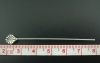 Immagine di Lega di Zinco Spillo Spilli Argento Antico lunghezza:5.5cm 0.8mm ( misura), 30 Pz