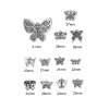 Image de Pendentifs en Alliage de Zinc Papillon Argent Vieilli Mixte 5.7cm x 5cm - 2.2cm x 1.7cm, 1 Kit ( 12 Pcs/Kit)