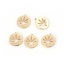 Immagine di Ottone Charms Tondo Oro Placcato Foglia d'Acero 12mmx 10mm, 3 Pz