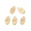 Immagine di Ottone Charms Ovale Oro Placcato Albero 12mmx 6mm, 3 Pz