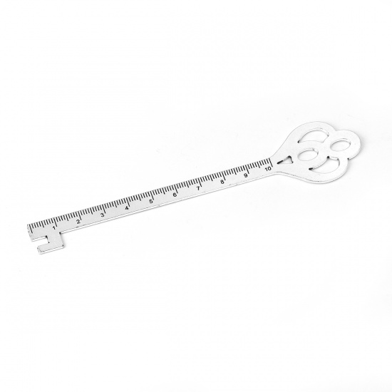 Picture of Zinc Based Alloy Bookmark Ruler Antique Silver Key 13.8cm(5 3/8") x 2.8cm(1 1/8"), 3 PCs