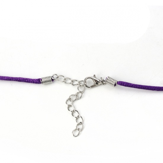 Immagine di Poliestere Collana Intrecciata con Cordoncino Colore Viola lunghezza: 42cm 20 Pz