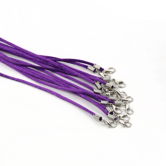 Immagine di Poliestere Collana Intrecciata con Cordoncino Colore Viola lunghezza: 42cm 20 Pz