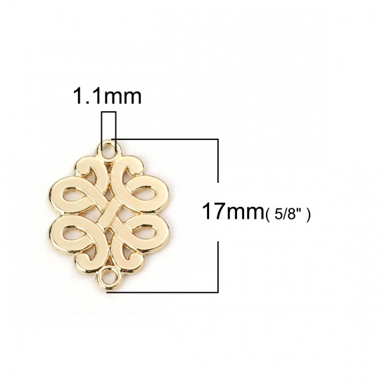 Immagine di Lega di Zinco Connettore Accessori Nodo Oro Placcato 17mm x 14mm, 20 Pz