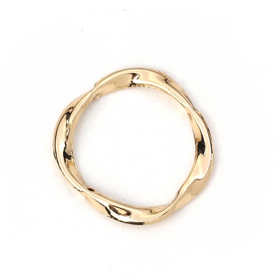 Picture of Zinc Based Alloy Charms Irregular Gold Plated Circle Ring 16mm( 5/8") x 16mm( 5/8"), 20 PCs