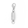 Picture of Zinc Based Alloy Magnetic Clasps Cylinder Silver Plated 38mm x 7mm, 1 Packet(5 Sets/Packet)