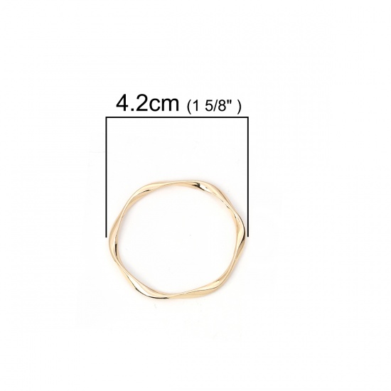 Picture of Zinc Based Alloy Pendants Twist Gold Plated Circle Ring 42mm(1 5/8") x 42mm(1 5/8"), 10 PCs
