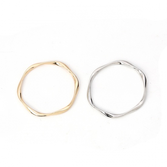 Picture of Zinc Based Alloy Pendants Twist Gold Plated Circle Ring 42mm(1 5/8") x 42mm(1 5/8"), 10 PCs