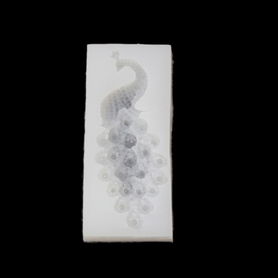 Image de Moule en Silicone Rectangle Blanc Paon 12.5cm x 5.4cm, 1 Pièce