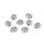 Bild von Zinklegierung Zwischenperlen Spacer Perlen Oval Antiksilber Blumen 7mm x 7mm, Loch:ca. 1mm, 100 Stück
