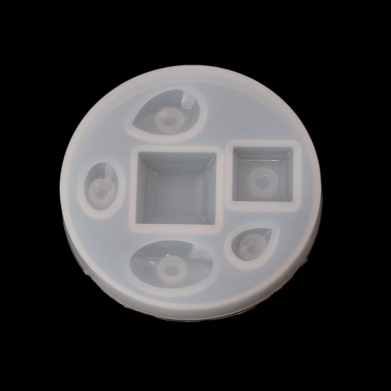 Immagine di Silicone Muffa della Resina per Gioielli Rendendo Tondo Bianco Geometria 8.2cm Dia. 1 Pz