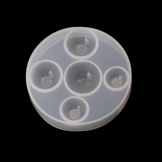 Immagine di Silicone Muffa della Resina per Gioielli Rendendo Tondo Bianco 8.7cm Dia. 1 Pz