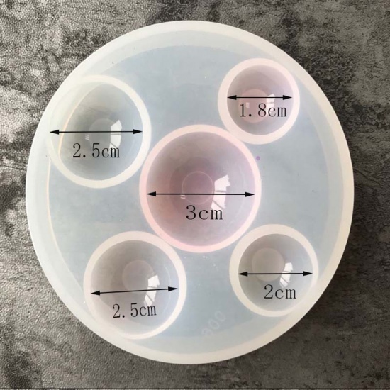 Immagine di Silicone Muffa della Resina per Gioielli Rendendo Tondo Bianco 8.7cm Dia. 1 Pz