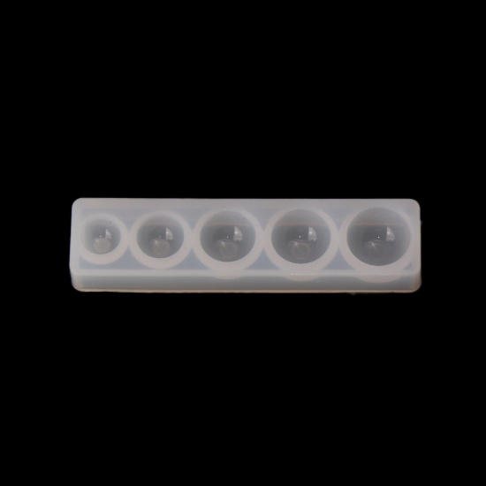 Immagine di Silicone Muffa della Resina per Gioielli Rendendo Rettangolo Bianco Tondo 88mm x 22mm, 2 Pz