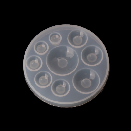 Immagine di Silicone Muffa della Resina per Gioielli Rendendo Tondo Bianco 8.3cm Dia. 1 Pz