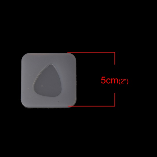 Immagine di Silicone Muffa della Resina per Gioielli Rendendo Quadrato Bianco Plettro 50mm x 50mm, 2 Pz