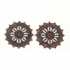 Picture of Iron Based Alloy Filigree Stamping Embellishments Round Antique Copper Flower 43mm(1 6/8") x 43mm(1 6/8"), 50 PCs