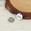 Picture of Zinc Based Alloy Charms Round Antique Silver Number Message " 2021 " 12mm( 4/8") Dia, 50 PCs