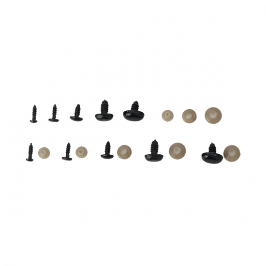 Image de Création Poupée Kits en Plastique Noir Nez Mixte 17mm x 13mm - 6mm x 5mm, 1 Boîte (125 Pcs/Boîte)