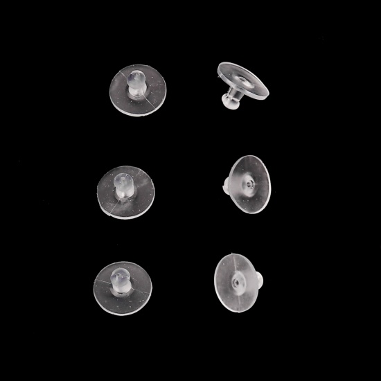 Изображение Резинасерьги Зажим для сережек - Заглушки, Круглые Белый 11мм x 6мм, 1 Коробка (Примерно 100 ШТ/Коробка)