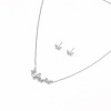 Bild von 316 Edelstahl Schmuck Set （Halskette & Ohrring） Silberfarbe Schmetterling 48cm lang, 9mm x 6mm, 1 Set”