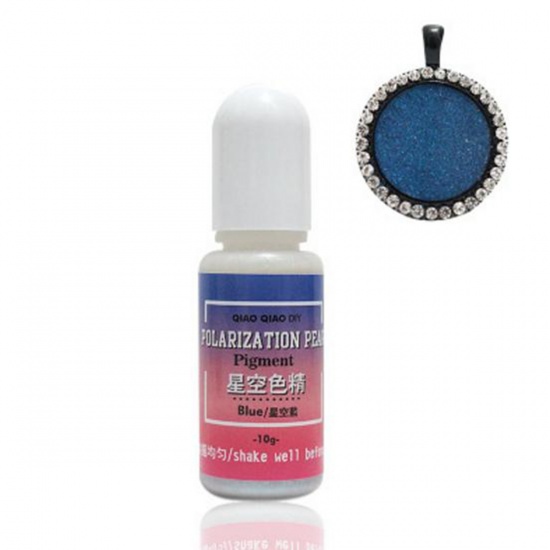 Picture of 10g Resin Resin Jewelry Tools Pearlized Pigment Liquid Dye Blue Galaxy niverse Glitter 68mm(2 5/8") x 21mm( 7/8"), 1 Bottle