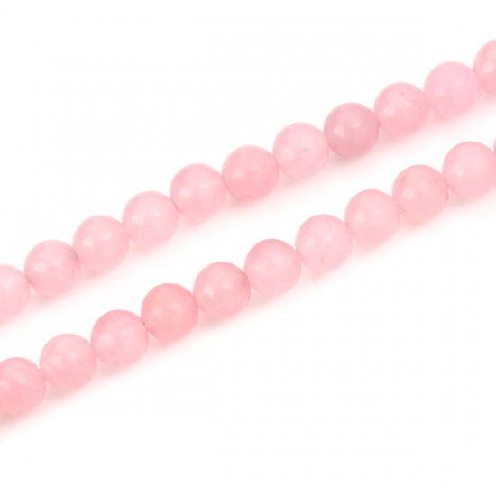Picture of (Grade B) Crystal Beads Round Pink About 8mm( 3/8") Dia., Hole: Approx 0.8mm, 37cm(14 5/8") long, 1 Strand (Approx 48 PCs/Strand)