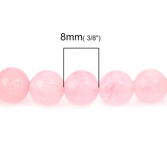 Picture of (Grade B) Crystal Beads Round Pink About 8mm( 3/8") Dia., Hole: Approx 0.8mm, 37cm(14 5/8") long, 1 Strand (Approx 48 PCs/Strand)