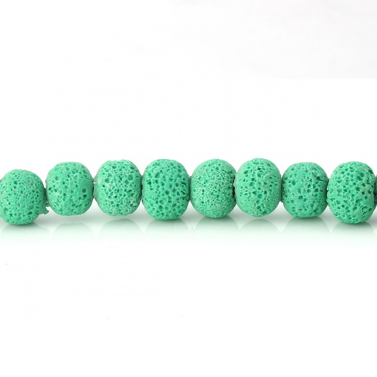 Picture of Polymer Clay Katsuki Beads Round Green About 11mm Dia. - 10mm Dia. Dia, Hole: Approx 2.1mm - 1.7mm, 40cm long, 1 Strand (Approx 40 PCs/Strand)