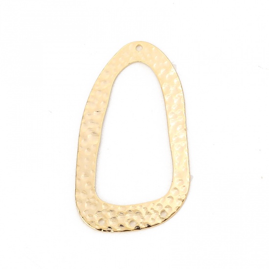 Picture of Brass Connectors Irregular 18K Real Gold Plated Circle Ring 43mm(1 6/8") x 26mm(1"), 2 PCs                                                                                                                                                                    